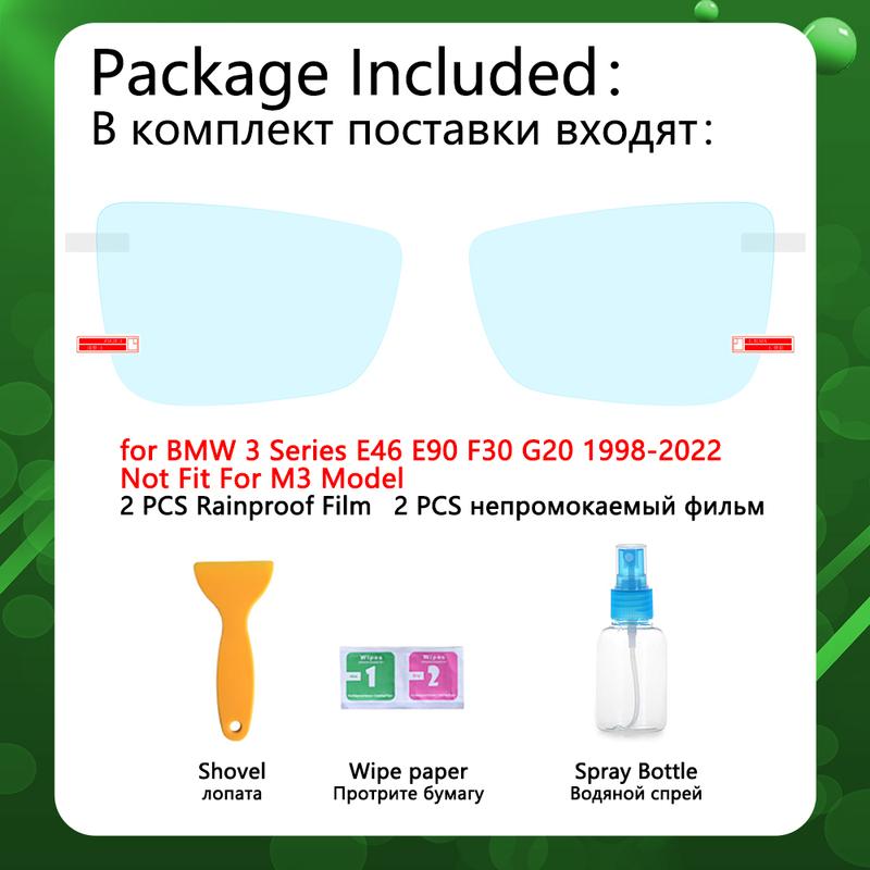 for BMW 3 Series 1998~ BMW E46 E90 F30 G20 318i 320i 325i 328i 330i Full Cover Rearview Mirror Anti Fog Film Accessories