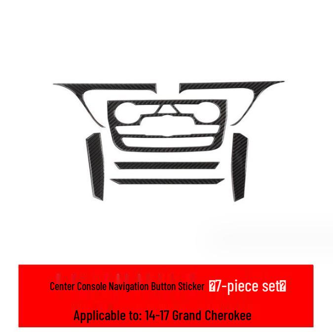 Carbon Fiber Interior Trim for Jeep Grand Cherokee 11-17: Center Console, Navigation, Gear Shift, & Cup Holder