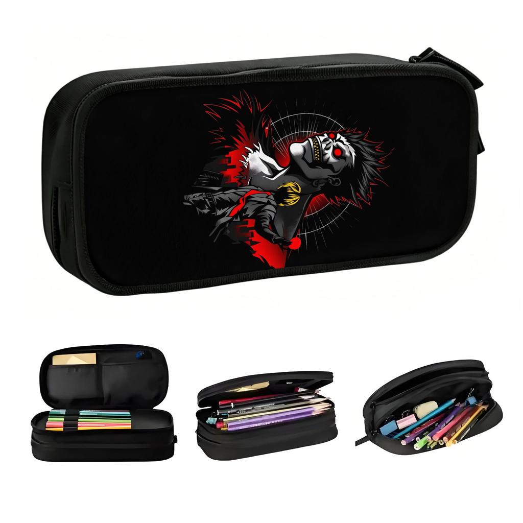 Kawaii Death Note Light Yagami Ryuk Pencil Cases for Boys Girls Manga Anime Large Storage Pen Bag Box School Accessories