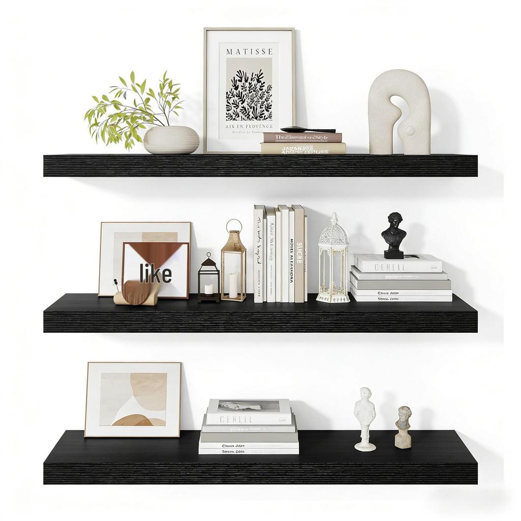 Wall Mounted Floating Shelf for Living Room, Bedroom, Bathroom, or Kitchen Storage