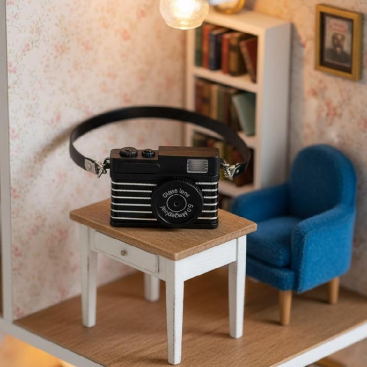 Miniature Camera Props Realistic DSLR Camera Model Figure Doll House Accessories Photography Props Kids Room Decors