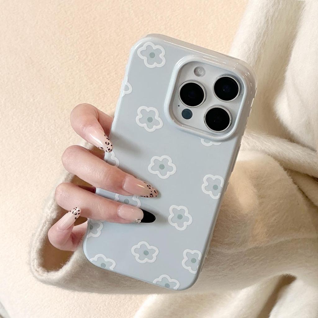 Einfache blaue Blumenhülle für iPhone 17 iPhone 17 Pro Max