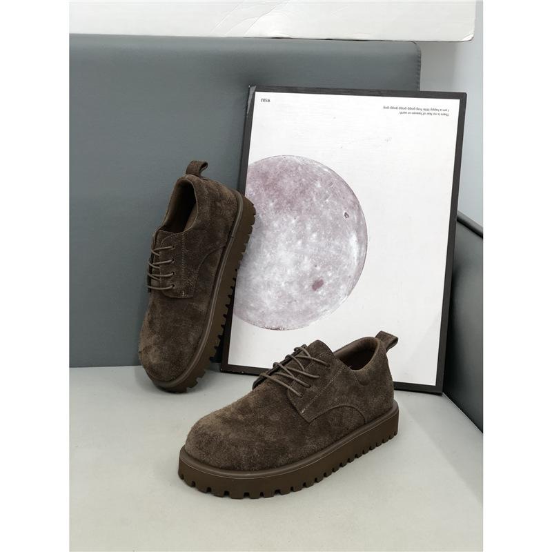 Autumn new casual thick baseplate shoes breathable comfortable leather low top jw