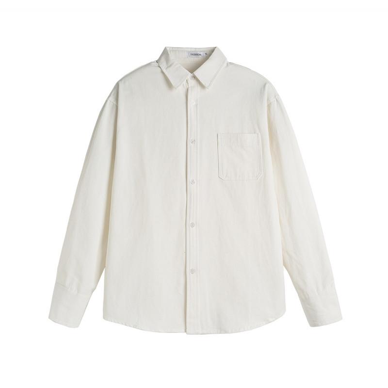 Simple and versatile handsome shoulder sleeves long-sleeved shirt autumn and winter men's cotton shirt