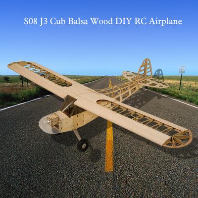 Dancing Wings Hobby S0801 Balsa Wood RC Airplane 1,2M Piper Cub J-3 nuotolinio valdymo lėktuvo rinkinys