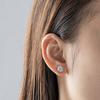 Color Real 2 Carat Women 8Mm Moissanite Four Claws Stud Earrings Sparkling Wedding Occasion Party Event Bridal Fine