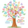 Pastel Tree Bulletin Board Classroom Decoration Welcome Back To School Bulletin Board Sets You Belong Here Heart Rainbow Cutouts for Summer Teacher