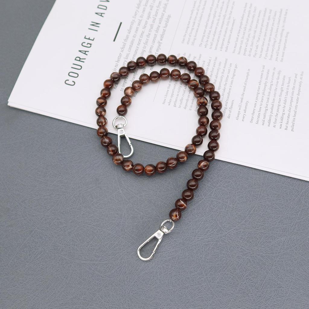 Two-tone Coffee Leopard Bee Print Chain Handbag with Crossbody Shoulder Strap