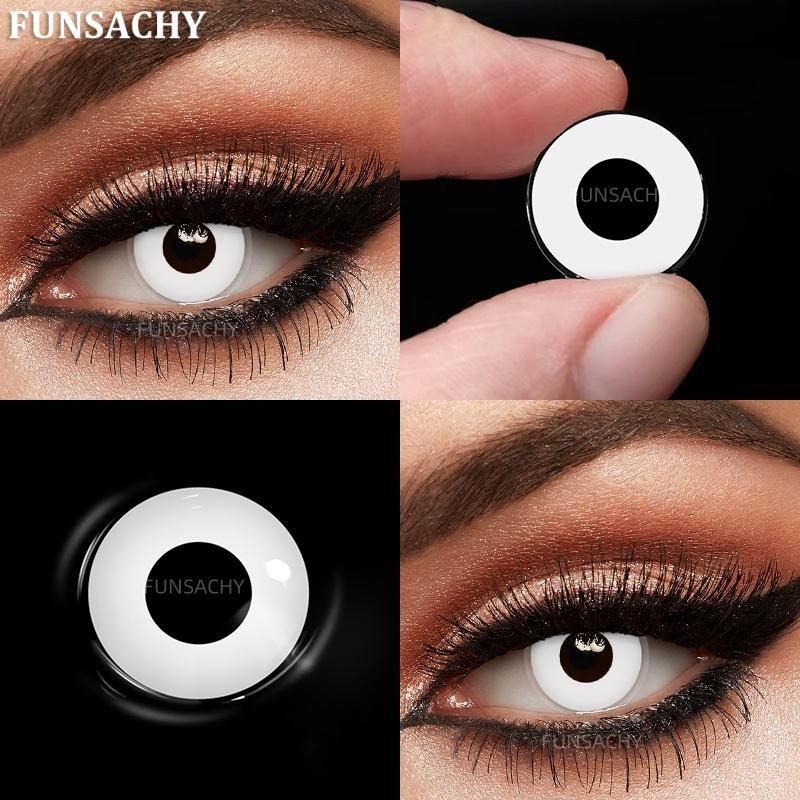 FUNSACHY 1 Pair Colored Contact Lenses for Cosplay Red Vampire Cosplay Halloween Party Makeup Softlens Anime Coser Accessories