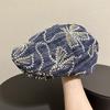 Sommer Retro Frühling/Sommer Glitzer Blume Cowboy Vorwärtskappe Barett Maler Mode Entenschnabelmütze