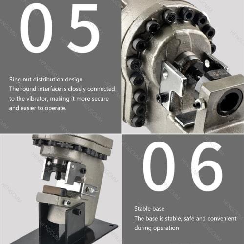 Elektrischer Hydraulischer Lochstanzer, 1300W Winkelprofilstahl Stanzwerkzeug, Hydraulischer Lochstanzer mit 5 Matrizen für Eisen-, Kupfer-, Aluminiumplatte und Winkel S
