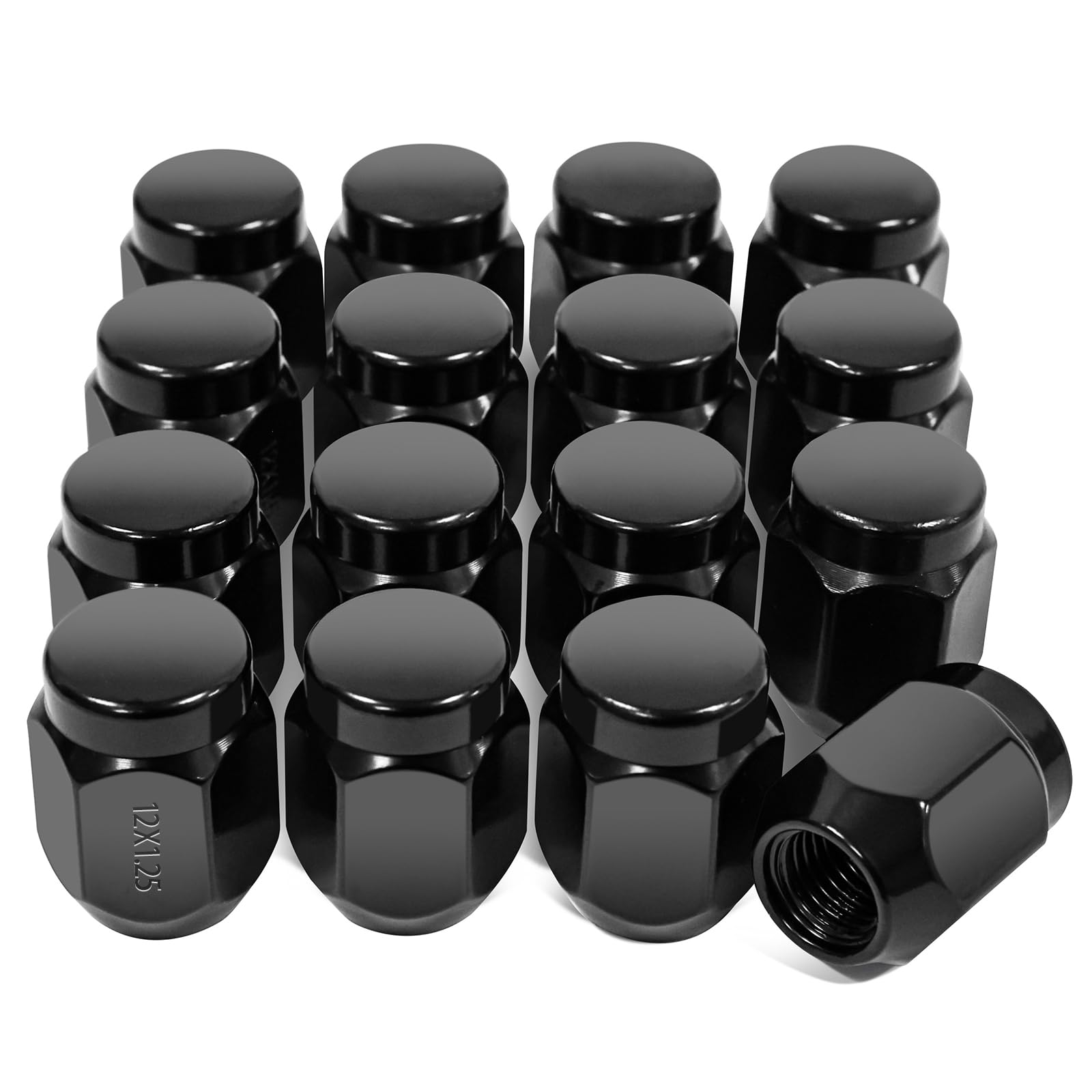 

Колесные гайки M12 x P1.25 Автомобильная колесная гайка Коническое посадочное место 60° Длина 25 мм 19HEX M12 x 1.25 чёрный