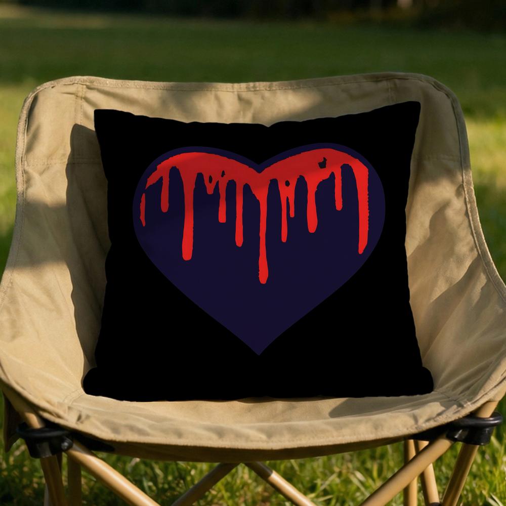 Cool Skull Heart Cushion Cover Soft Reversible Durable Pillow Cover MultiScene Use for Home Car Daily Comfort