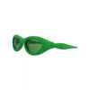 Bottega Veneta Round Oval Frame Injection Sunglasses Green Green Green