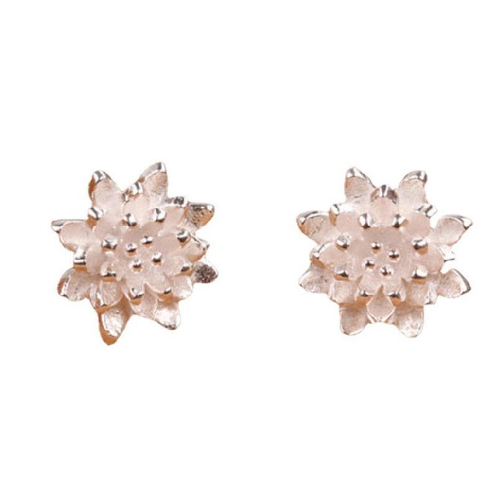 Elegant Lotus Blossom Earrings Dainty Floral Accessories for Girls