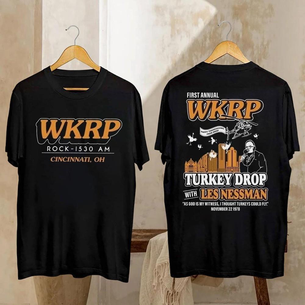 Первая ежегодная футболка Wkrp Turkey Drop, Футболка Wkrp на День благодарения, Унисекс футболка Wkrp в Цинциннати XXL