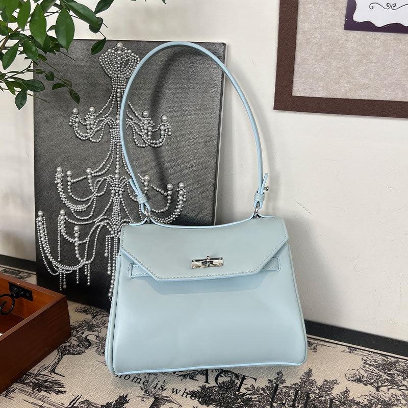 

2025 Новые женские сумки через плечо Стильные простые однотонные сумки большой вместимости подмышечные сумки из искусственной кожи с высокой текстурой Женская сумка через плечо слинг-сумка для женщин Подарки небесно-голубой