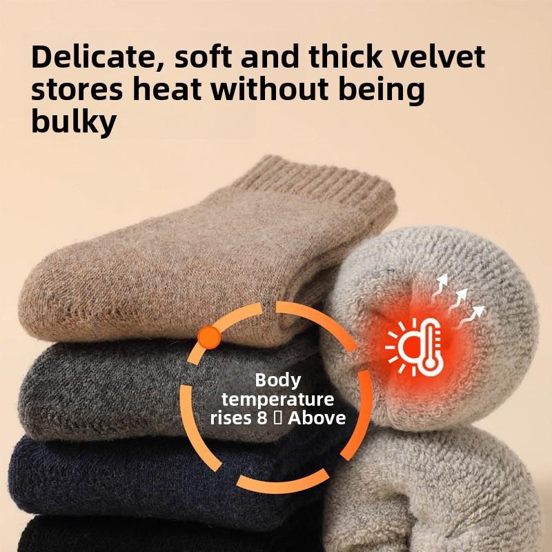 Herren-Herbst- und Wintersocken aus Samt halten warm und verhindern Temperaturabfall. Die Wollsocken sind ideal für Zuhause und den Heimgebrauch.