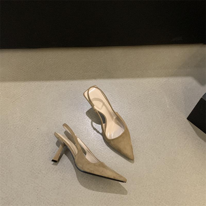 

Черный темперамент знаменитость сумка голова сандалии туфли феи 2025 новый весна и лето французские остроносые туфли на высоком каблуке одинарные туфли 39