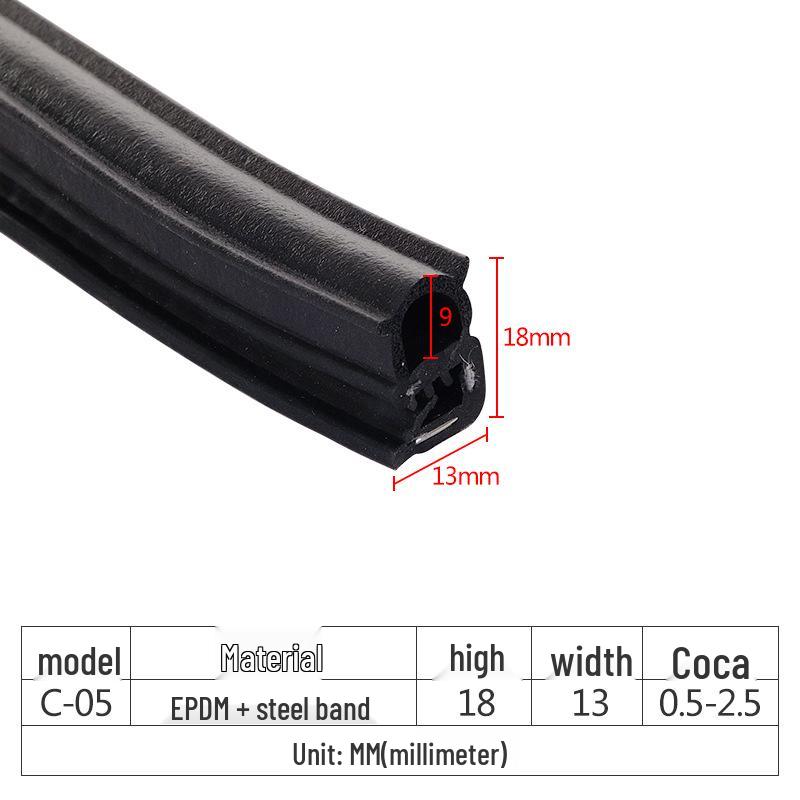 Triple Composite U-Shaped Bubble Seal EPDM Rubber for Cabinets