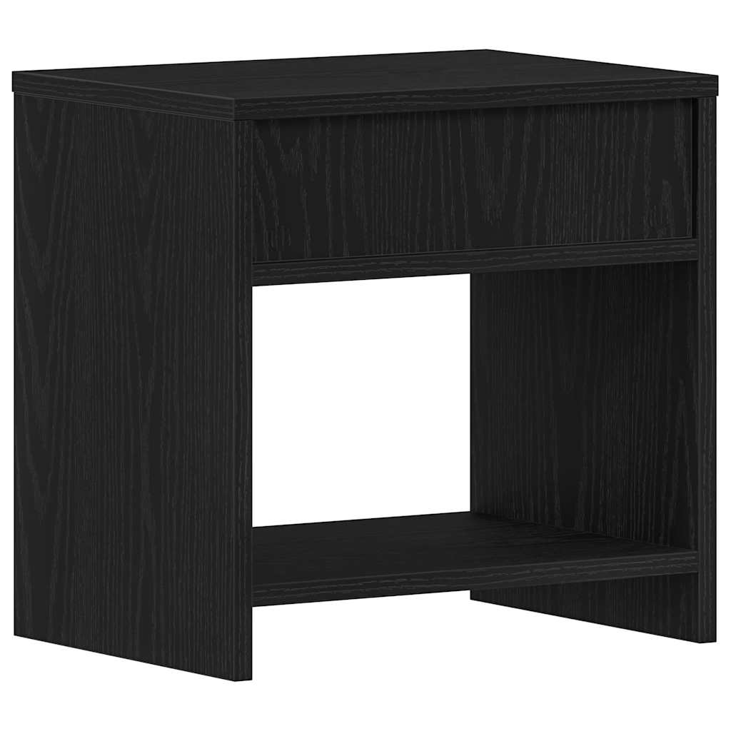 Nightstand Black Oak Effect 40 X 30 X 40 Cm Engineered Wood