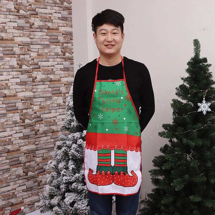 Adult Christmas Costume: Red Non-woven Santa Apron for Bar Waiters and Festival Celebrations