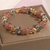 Sommer Erdbeerquarz Perlenarmband für Damen - Modischer Live-Stream-Stil mit floralen Perlen