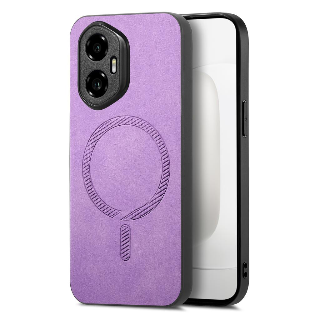 For Honor 300 Leather Back Case Compatible with MagSafe Skin-touch Phone Cover