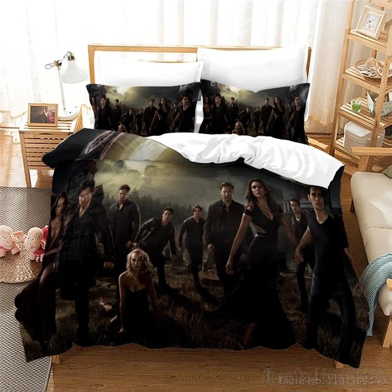 Série de TV 3D The Vampire Diaries Love Child Conjunto de Capa de Edredom Capa de Edredom HD Roupa de Cama para Crianças Conjuntos de Cama Decoração de Quarto
