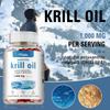Antarctic Krill Oil Soft Capsules, 1000mg, Containing Omega-3, EPA, DHA, Phospholipids, and Astaxanthin; Suitable for Both Men and Women.