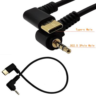 Right Angle Type C To 2.5mm Audio Adapter Cable USB C To Headphone Jack Dongle Aux Adapter Cord for Car and Mobile Use