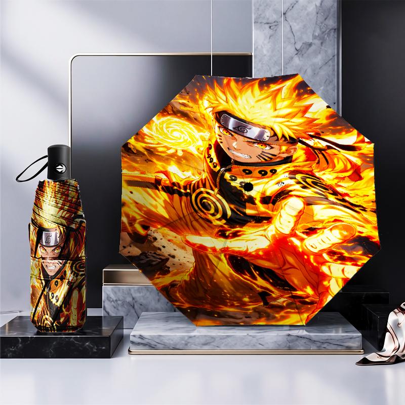 Dark Anime Ninja Character Umbrella 8-Frame for Travel, Camping, Casual Lightweight Portable Umbrella, Essential for Every Family Holidays Gift