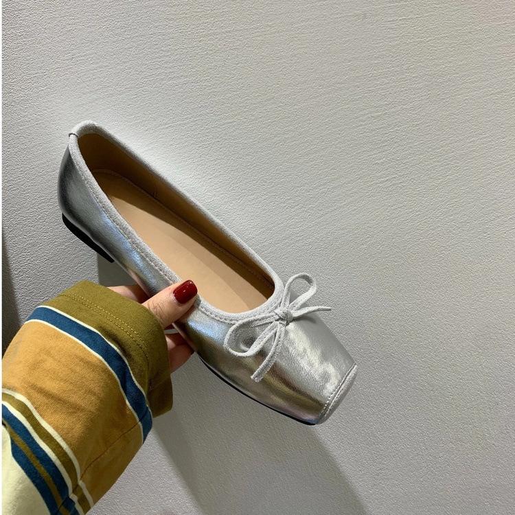 Flat shoes bow women's shoes red small single shoes ballet shoes spring and summer new ladyshoes soft-soled shoes women