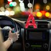Bling Hanging Car Accessories, Diamond Crystal Rhinestone Mirror Hanging Letter A Pendant, Cute Lucky Red Bling Car Ornament for Women (Red,A)