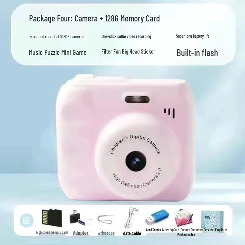 HD Dual Camera Instant Camcorder: Cute Campus & Party Photo Transfer Digital Camera