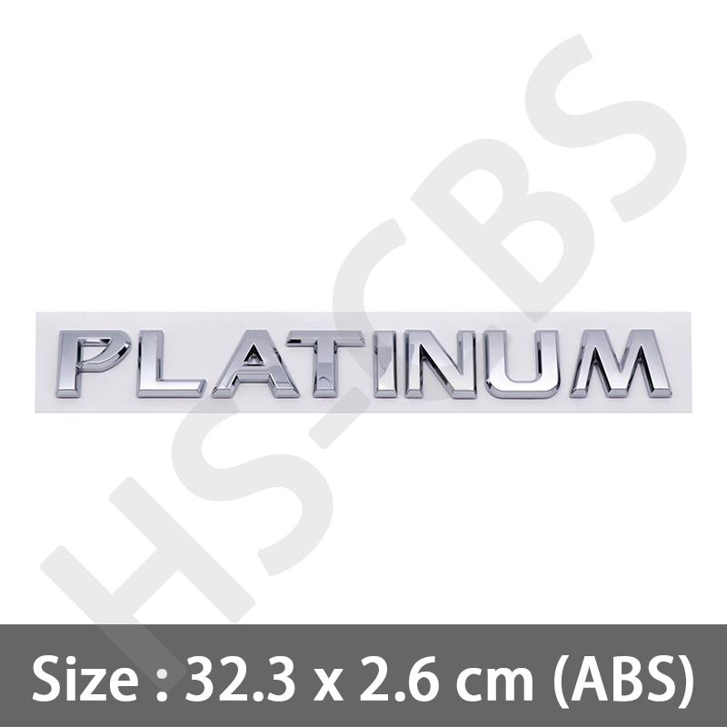 PLATINUM Letter Emblem Logo ABS Car Sticker Rear Trunk Badge Auto Rear Trunk Emblem Decal Talgate Decal Auto Accessories Decor