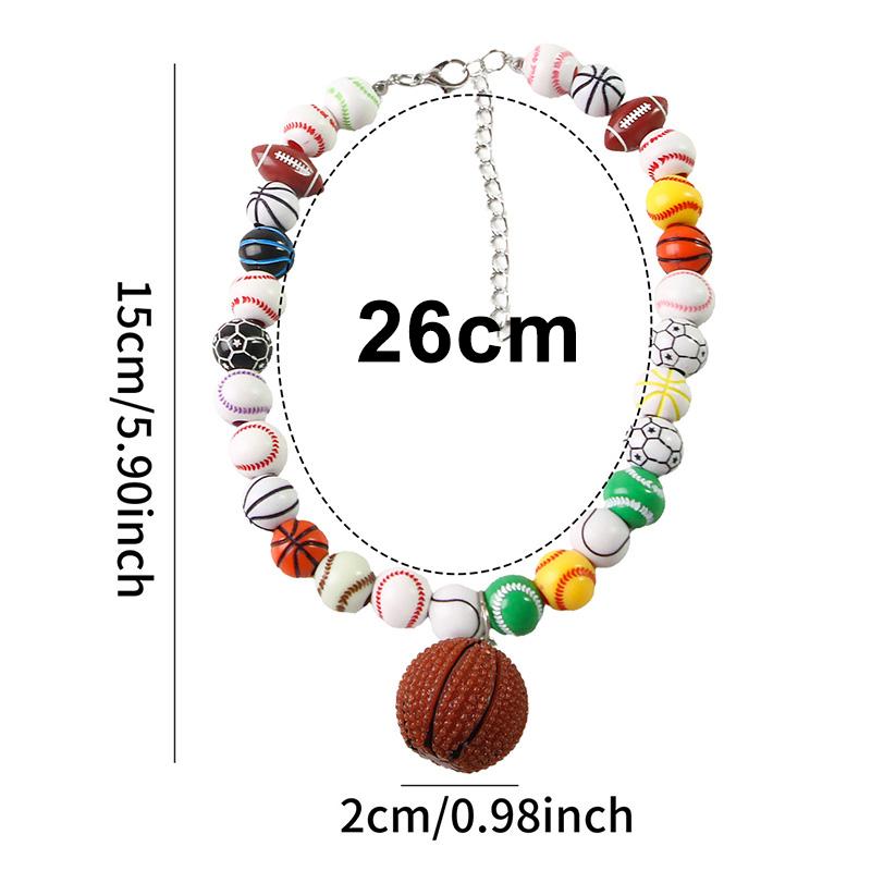 World Cup Theme Pet Necklace for Cat Dog Sports Themed Collar with Football Basketball Pattern Party Festival Decoration Adjustable Pet Accessory