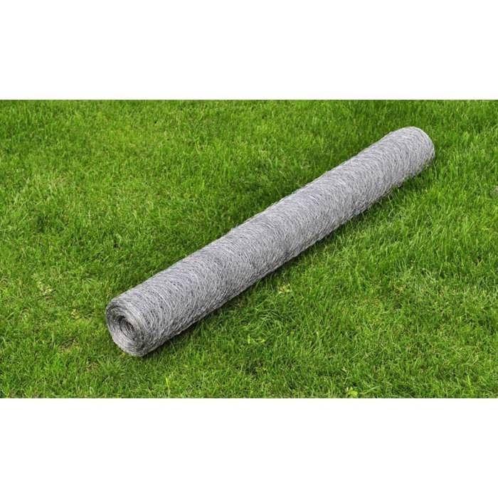 VidaXL Grillage Acier Galvanisé 25x0,5 m Épaisseur 0,5 mm Clôture de Jardin 140415