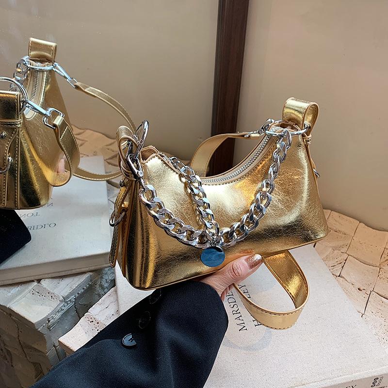 Niche Baguette Underarm Bag Women's 2025 New High-end Chain Handbag Versatile Single Shoulder Crossbody Dumpling Bag