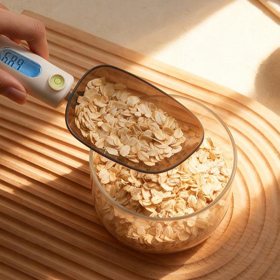 Digital Measuring Spoon Electronic Measuring Scoop Scale 500g/0.1g High Precision Small Kitchen Weighing Cup with LCD Display for Cooking Baking