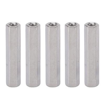 5Pcs Hex Coupling Nut Stainless Steel M8 Connector Nut for Threaded Rod Bolt Silver