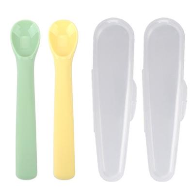 Daily Like Bonbon Baby Food Spoon Stage 2, 2-piece Set + 2 Baby Food Cases, Mint, Lemon, 1 Set, Korean Popular Tableware
