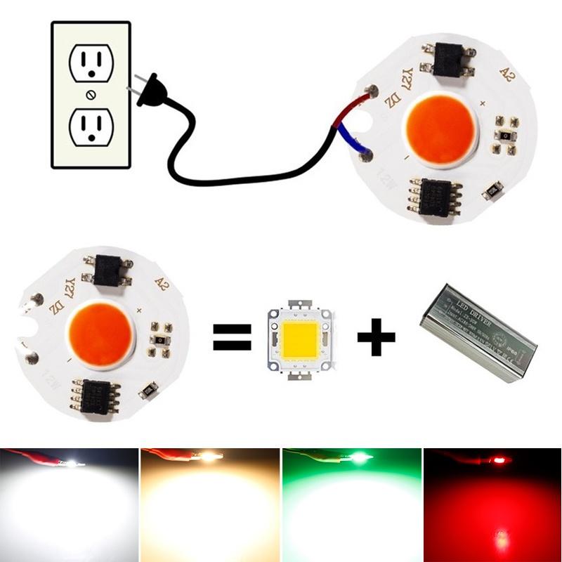 

6Pcs/lot LED 3W 5W 7W 10W 12W COB Chip Lamp 220V Smart IC No Need Driver LED Bulb For Flood Light Cold White Warm White 1005006150018241 6Pcs 220V 3W зелений