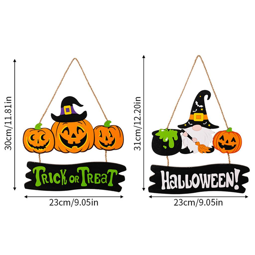 Wooden Pendant Festival Decor Pumpkin-Witch Decoration Front Door Welcome Sign Halloween Themed Door Sign Party Supplies