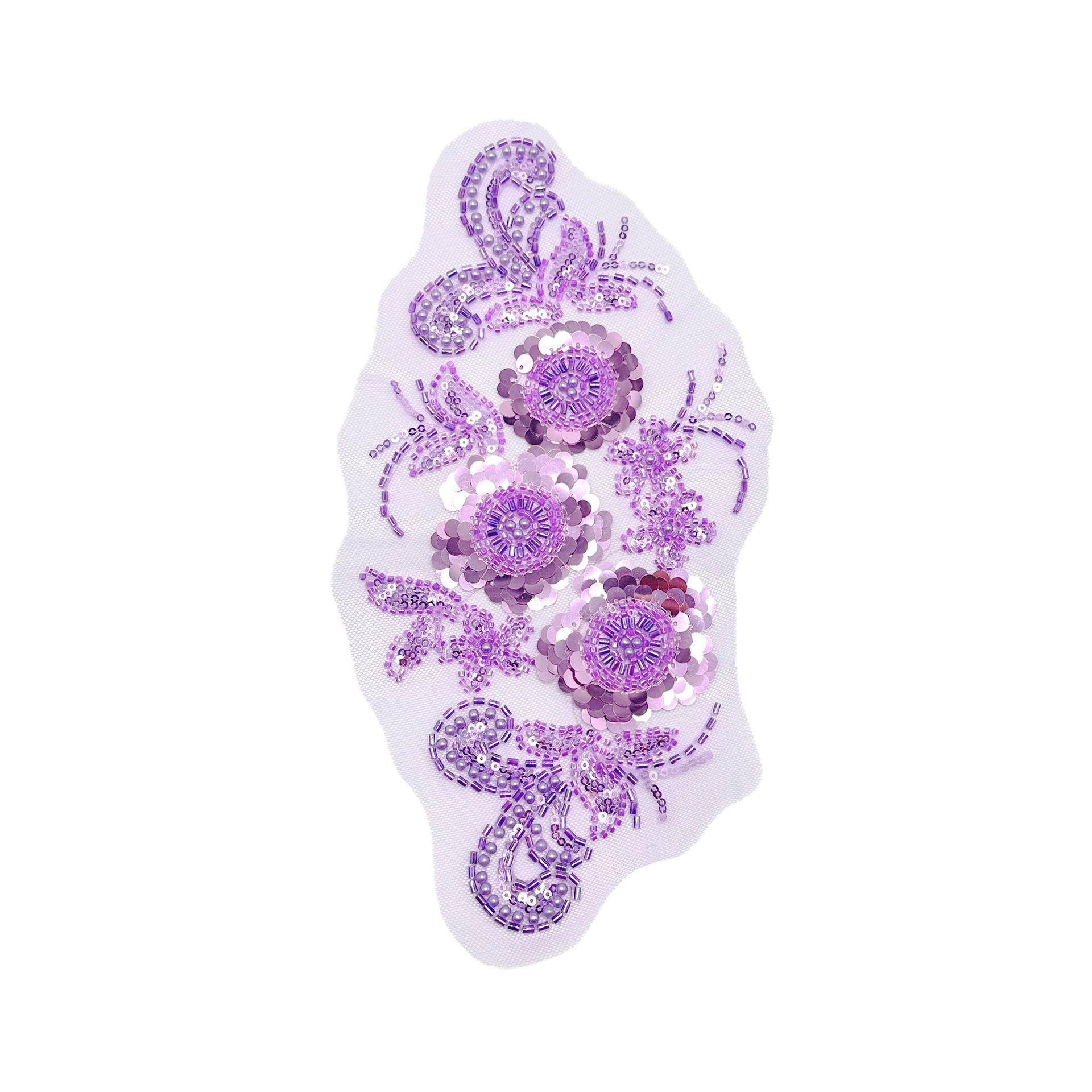 

Heavy Industry Wedding Dress Accessories Accessories Cloth Stickers Accessories Mesh Handmade Beaded Sequins Floral Decal Accessories H8073 Violet