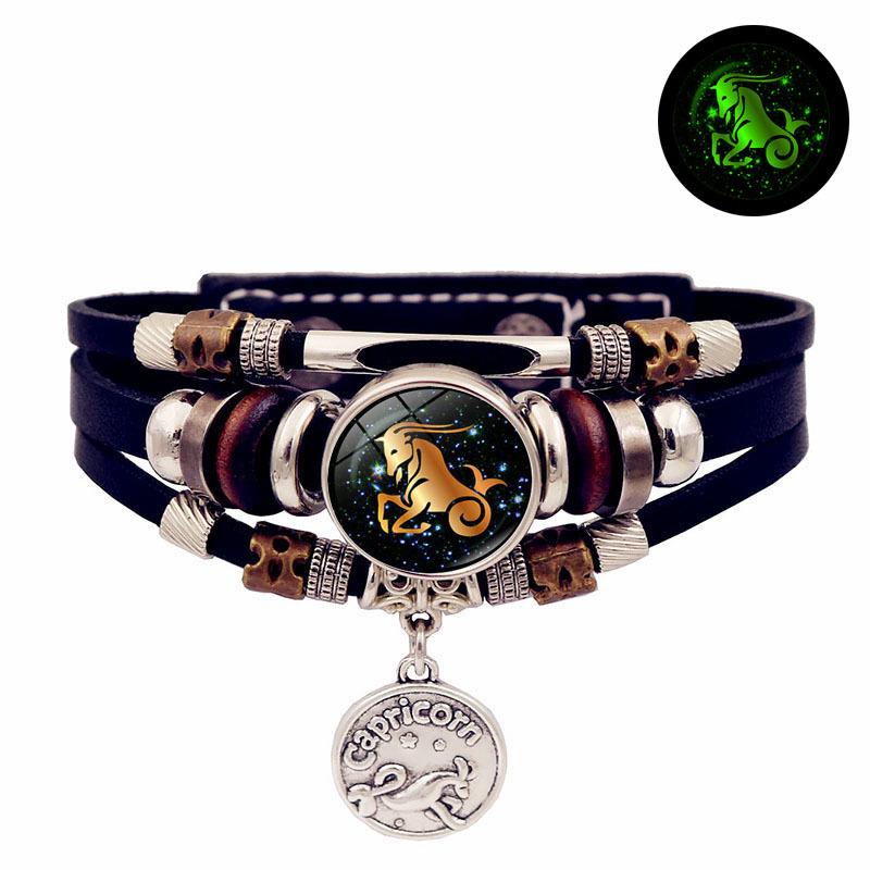 Luminous Constellation Leather Bracelet: Handmade Multilayer Beaded Jewelry for Men and Women
