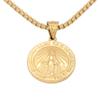 [ZIYMU] Virgin Mary Miraculous Medal Pendant Necklace, Venetian Chain, Unisex, 50cm, Gold P-065g