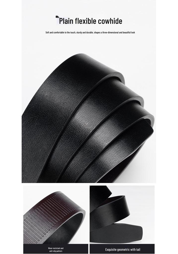 Men's Trendy Casual Leather Belt with Automatic Buckle