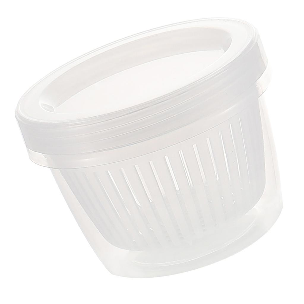 Fridge Scallion Box Round Draining Plastic with Sealing Lid Scallion Storage Container for Ginger