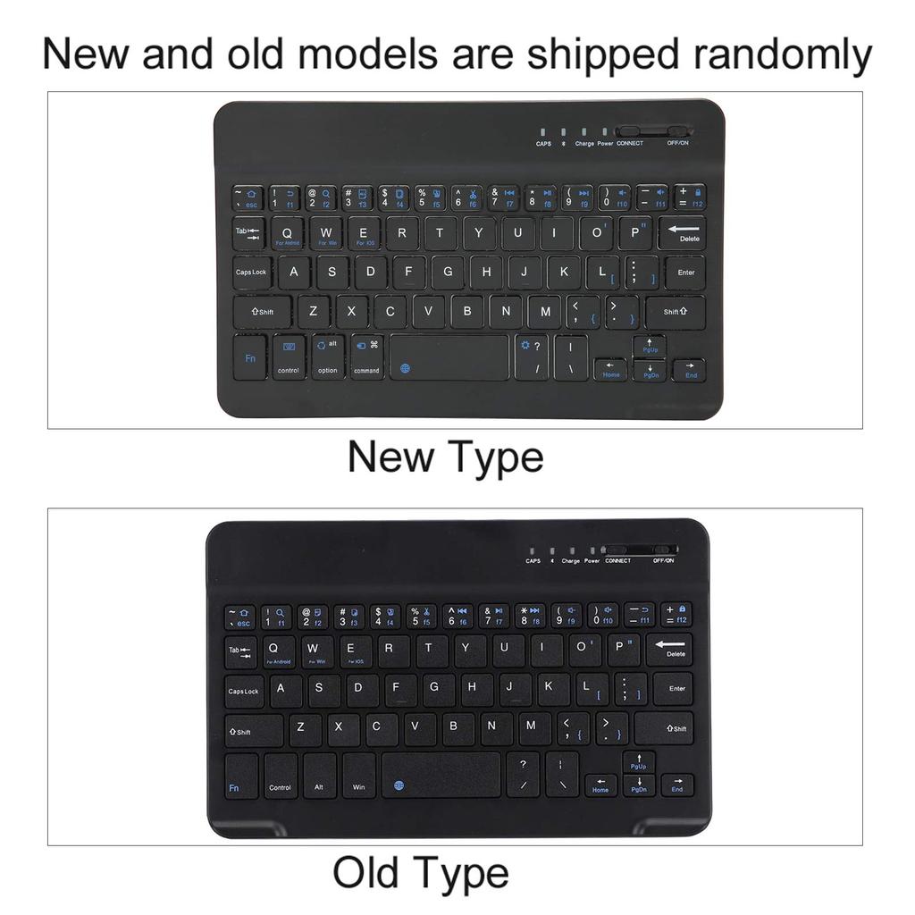 7-inch Bluetooth Keyboard, Lightweight, Compact, Portable, for Laptops and Desktops, Wireless USB Keyboard, Aluminum Alloy, Black
